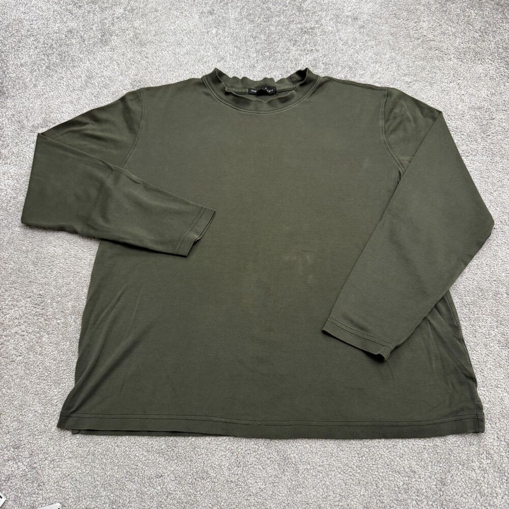 Robert Barakett Pima Cotton High Crew Long Sleeve T-Shirt Mens Olive Green XL